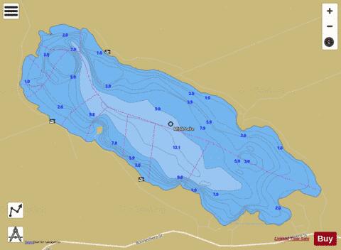 Mink Lake depth contour Map - i-Boating App