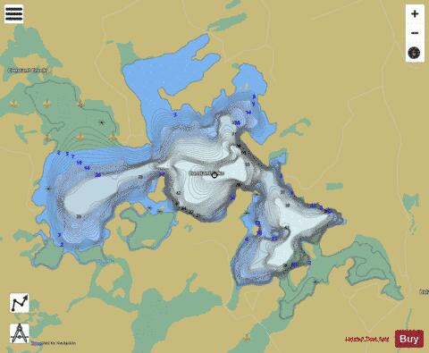 Constant Lake depth contour Map - i-Boating App