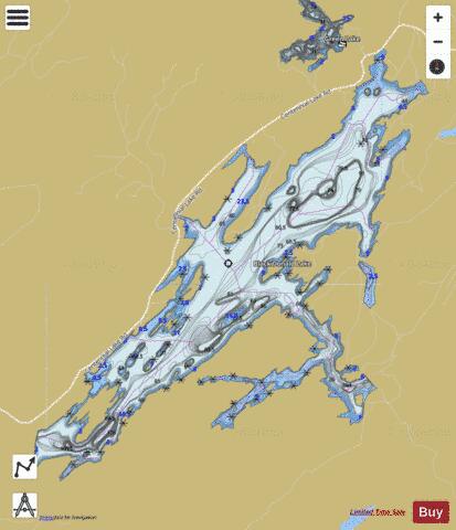Black Donald Lake depth contour Map - i-Boating App