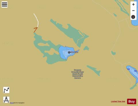 Fischer Lake depth contour Map - i-Boating App