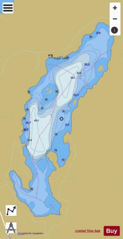 Sugar Lake depth contour Map - i-Boating App