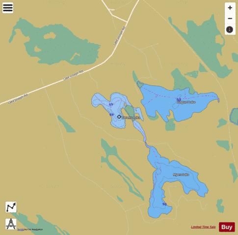 MYERS LAKE depth contour Map - i-Boating App