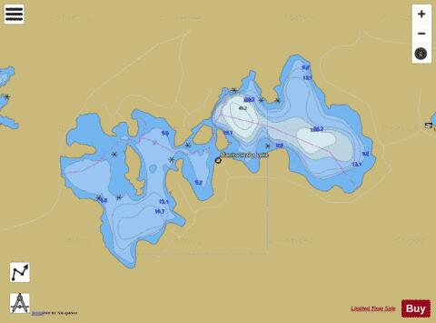 Manitouwaba Lake depth contour Map - i-Boating App