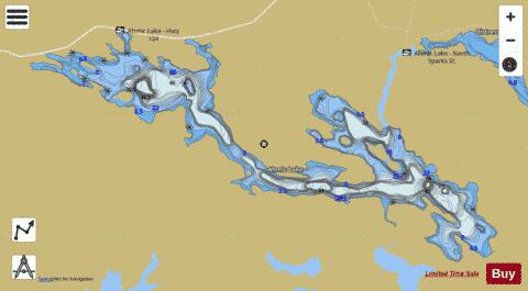 Ahmic Lake depth contour Map - i-Boating App