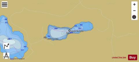 Lower Fry Lake depth contour Map - i-Boating App