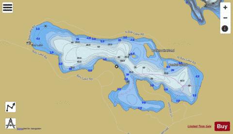 Bay Lake depth contour Map - i-Boating App