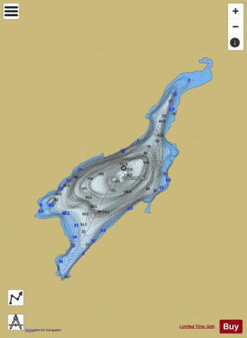Grouse Lake depth contour Map - i-Boating App