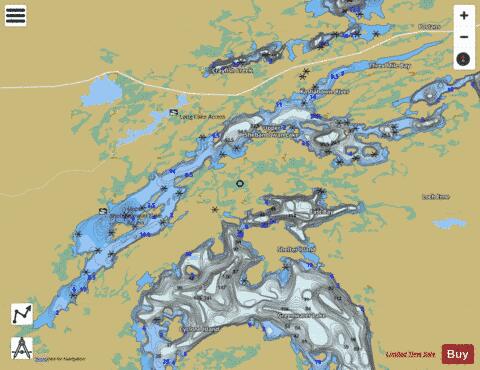 Upper Shebandowan Lake depth contour Map - i-Boating App