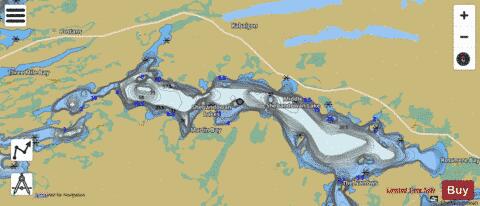 Shebandowan Lakes depth contour Map - i-Boating App