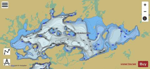 Athelstane Lake depth contour Map - i-Boating App