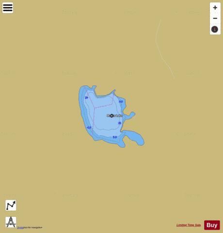 Marks Lake depth contour Map - i-Boating App