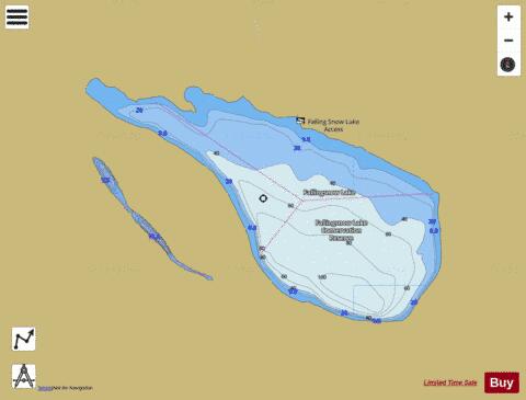 Fallingsnow Lake depth contour Map - i-Boating App
