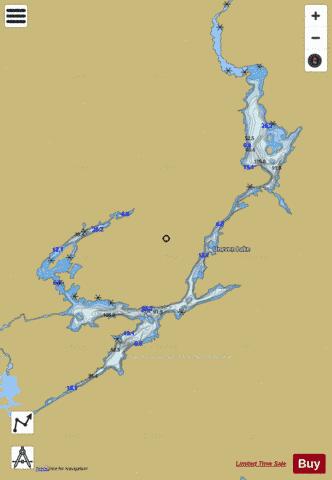 Uneven Lake depth contour Map - i-Boating App