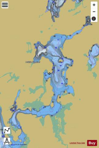 Lower Prairie Bee Lake depth contour Map - i-Boating App