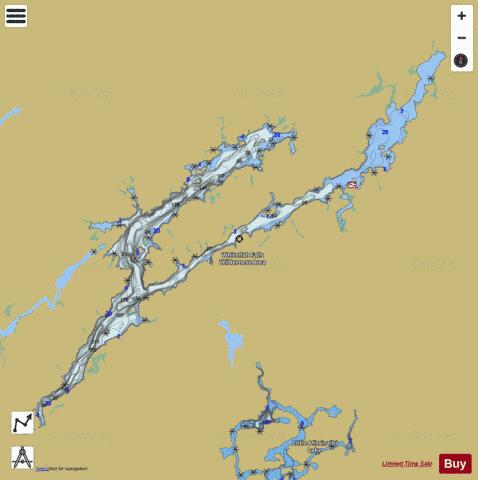Missinaibi Lake depth contour Map - i-Boating App