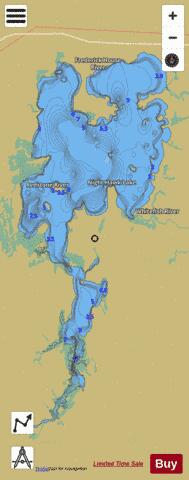 Night Hawk Lake depth contour Map - i-Boating App