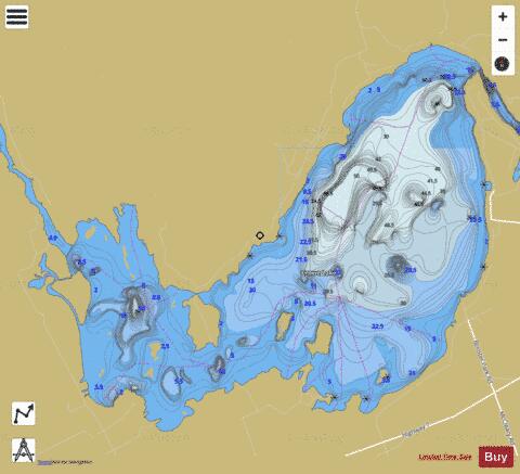 Crowe Lake depth contour Map - i-Boating App