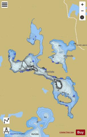 Sword Lake depth contour Map - i-Boating App
