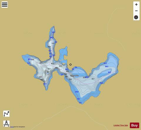 Cross Lake depth contour Map - i-Boating App