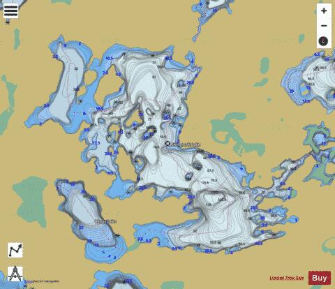 Shingwak Lake depth contour Map - i-Boating App