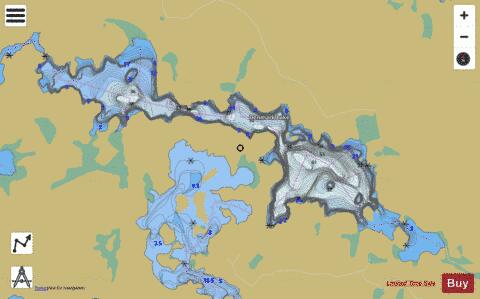 Denmark Lake depth contour Map - i-Boating App