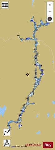 Mistinikon Lake depth contour Map - i-Boating App