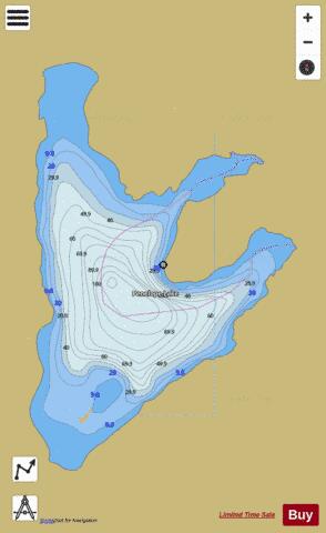 Penelope Lake depth contour Map - i-Boating App