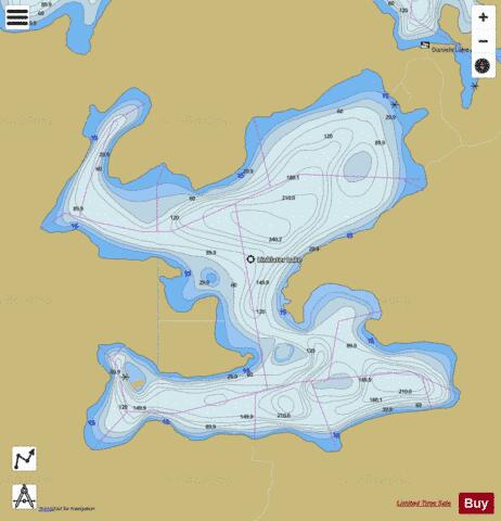 Linklater Lake depth contour Map - i-Boating App