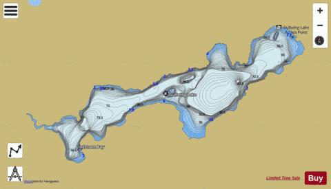Gullwing Lake depth contour Map - i-Boating App