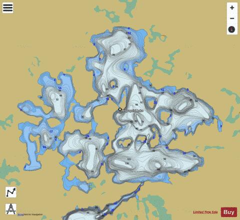 Wapageisi Lake depth contour Map - i-Boating App
