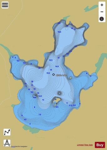Mickle Lake depth contour Map - i-Boating App