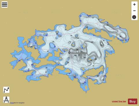Katimiagamak Lake depth contour Map - i-Boating App