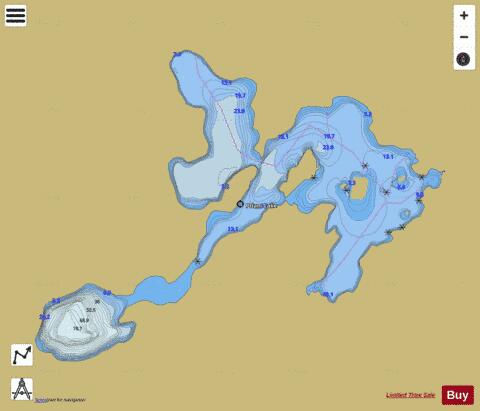 Priam Lake depth contour Map - i-Boating App