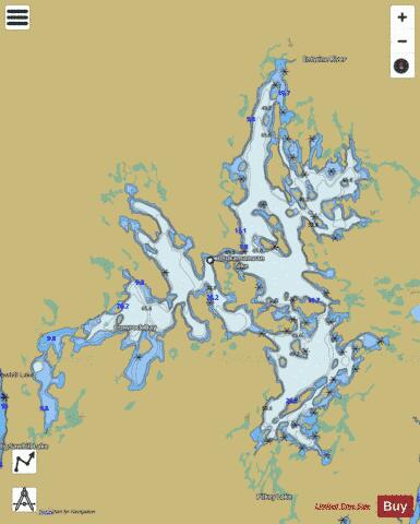 Otukamamoan Lake depth contour Map - i-Boating App