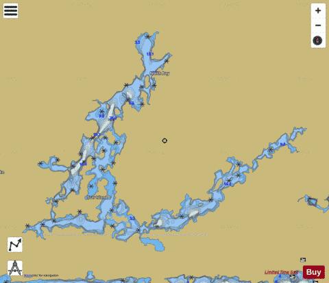 Mercutio Lake depth contour Map - i-Boating App