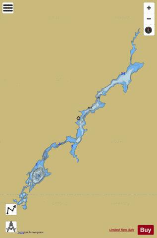 Kagiano Lake depth contour Map - i-Boating App