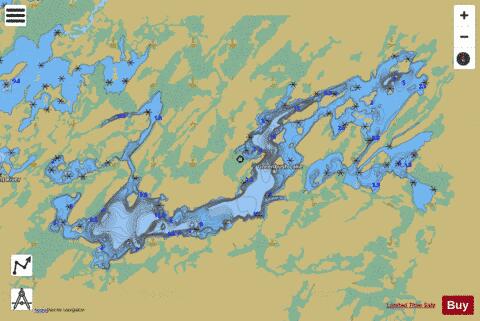 Greenbush Lake depth contour Map - i-Boating App