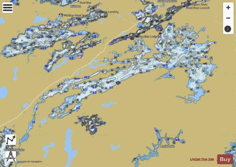 Minnitaki Lake depth contour Map - i-Boating App