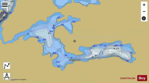 Cutcliffe Lake depth contour Map - i-Boating App