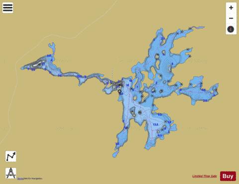 Smye Lake depth contour Map - i-Boating App
