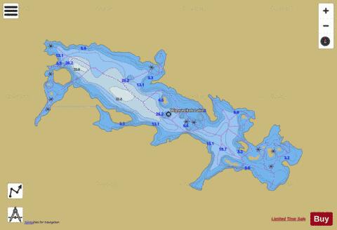Wigwasikak Lake depth contour Map - i-Boating App