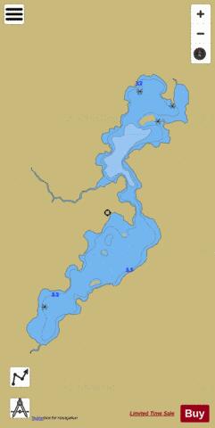 Weagamow Lake depth contour Map - i-Boating App