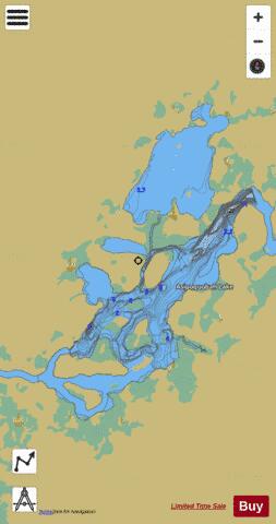 Asipoquobah Lake depth contour Map - i-Boating App