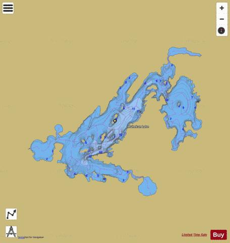 Munekun Lake depth contour Map - i-Boating App