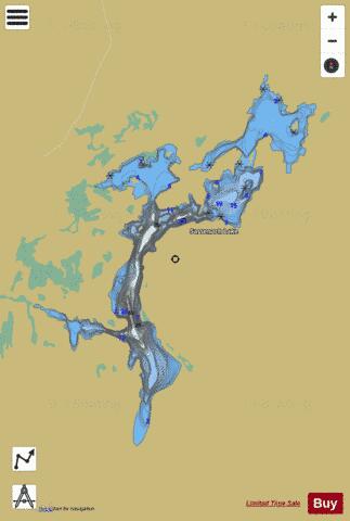 Sassenach Lake depth contour Map - i-Boating App