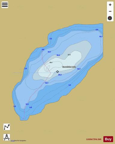 Snowflake Lake depth contour Map - i-Boating App