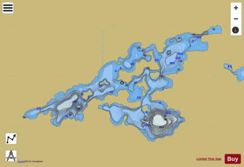 Bluffy Lake depth contour Map - i-Boating App