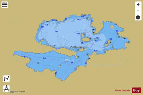 Pilot Lake depth contour Map - i-Boating App