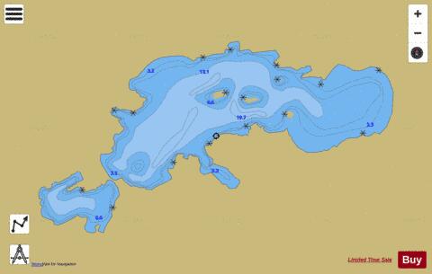 Aerofoil Lake depth contour Map - i-Boating App