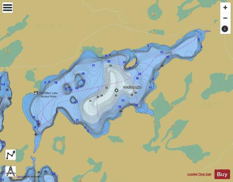 Corallen Lake depth contour Map - i-Boating App